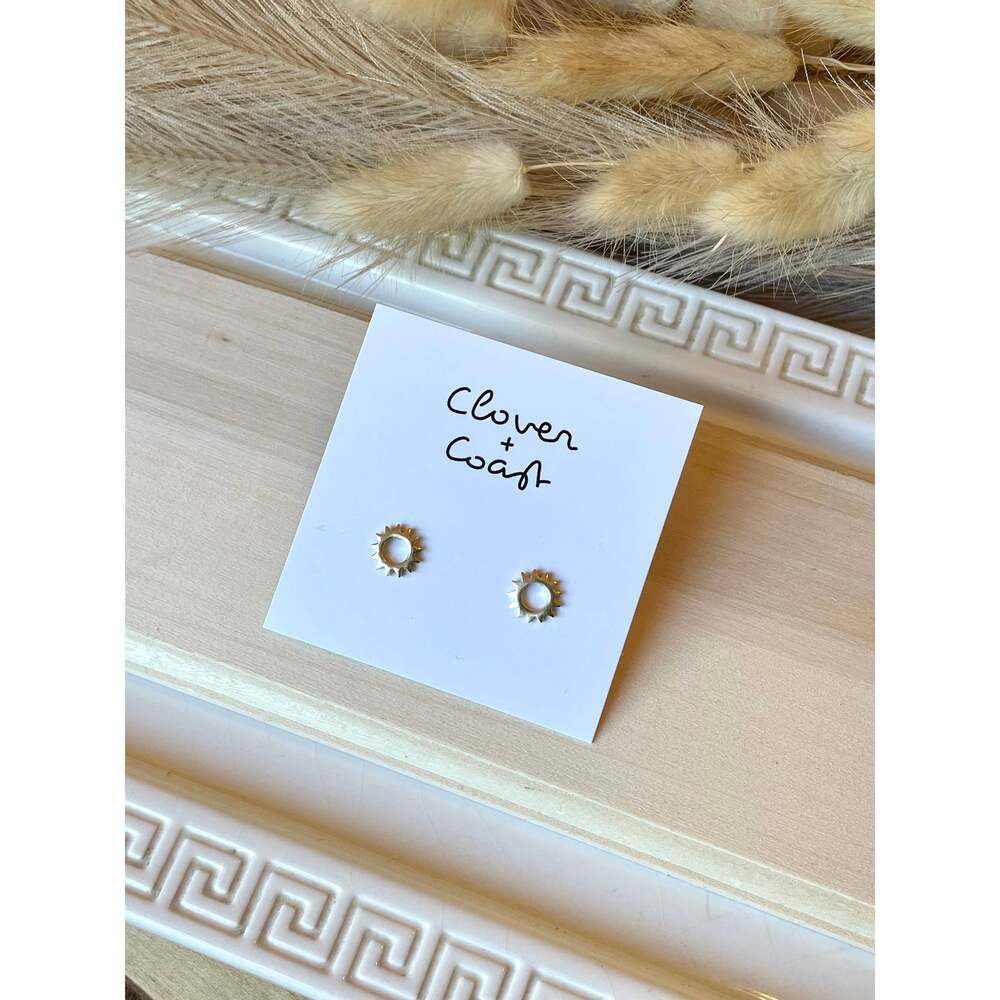 Gold Plated Sun Stud Earrings​